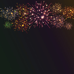 Festive colour firework background.