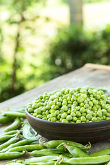 Green peas in a dish