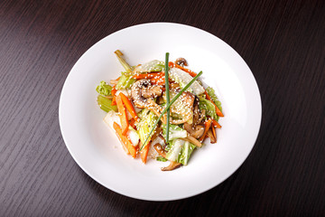 vegetable salad with mushrooms