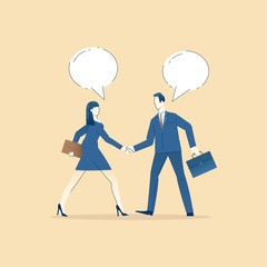 Business concept vector illustration of business agreement