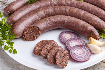 Blood pudding sausage
