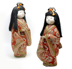 Japanese keisha doll on white background