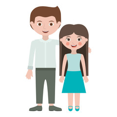 man and little girl embraced vector illustration