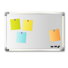 Vector illustration of white office board with Note Paper
