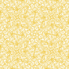 Seamless yellow guilloche ornament isolated on white (transparent) background. Protective security pattern for banknotes, diplomas, certificates, tickets and other papers design. Vector illustration