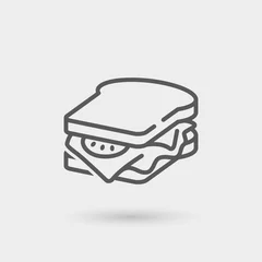 Fotobehang sandwich dunne lijn icoon © Artco