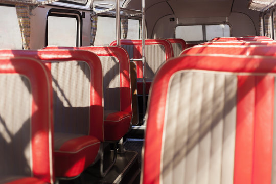 Red bus seats