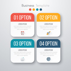 Vector illustration of four square infographics