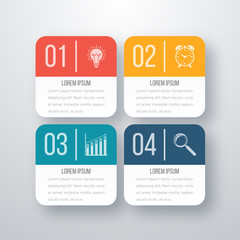 Vector illustration of four square infographics