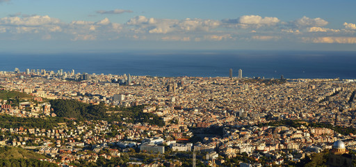 View of Barcelona city from Tibidabo.