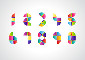 Illustration Set of Colorful Number