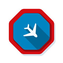 Fototapeta premium Airport Plane Hazard Sign