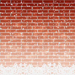 brick wall with snow. vector illustration