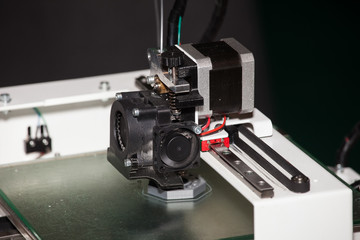 3d printer printing. Close up process of new printing technology