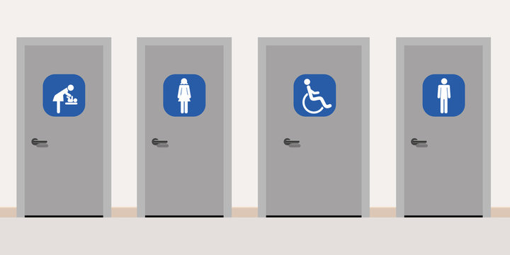 Panneaux - Toilettes - Sanitaires - Handicap Homme Femme - Nurserie