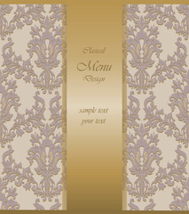 Vintage Baroque exquisite damask Invitation card
