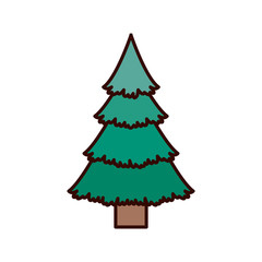 green christmas tree with trunk vector illustration