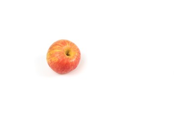 Red Apple on white background, top view