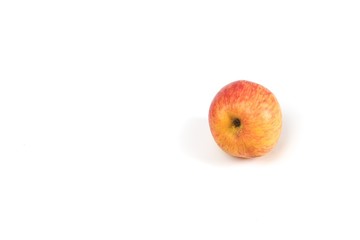 Red Apple on white background, top view