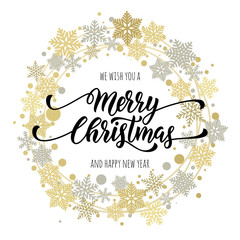 Obraz na płótnie Canvas Merry Christmas, Happy New Year greeting card