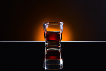 Glass with  alcoholic drink