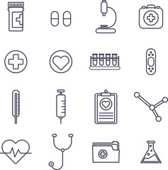 Various medical equipment vector icons