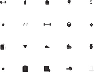Various gym vector icons
