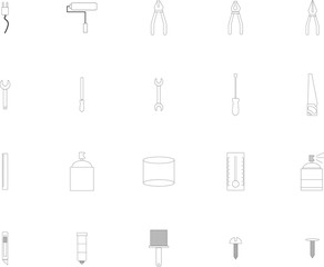 Various work tools vector signs