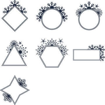 Various shape of wall mirrors on white background