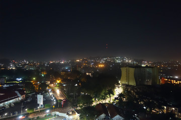 Fototapeta na wymiar Night view of the city of Kampala