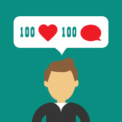 like icon on human hand