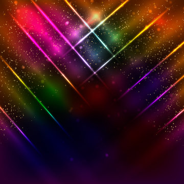 Abstract background with shining magic lights