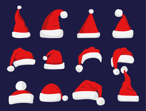Santa Claus red hat silhouette.