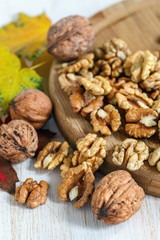 Peeled walnuts.