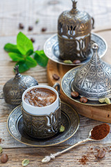 Turkish coffee with cardamom.