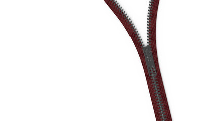 Obraz premium 3d rendering close up zipper texture on isolated background with