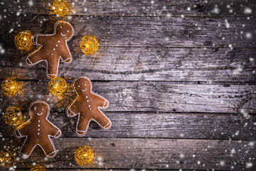 Christmas decoration on wooden background
