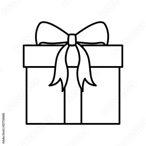 "christmas silhouette gift with tape bow vector ...
