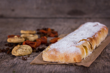 strudel with dried fruits