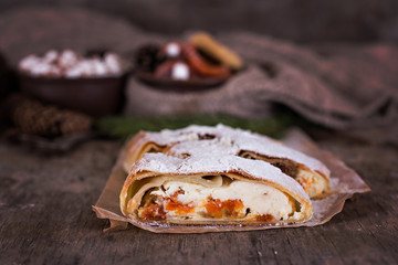 strudel with dried fruits