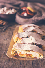strudel with dried fruits