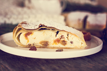 strudel with dried fruits