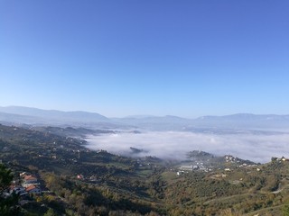Fototapeta na wymiar Panorama of the Apennines viewed from chieti