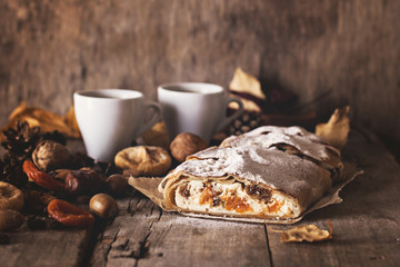 strudel with dried fruits