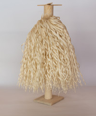 Traditional Georgian Christian Orthodox Christmas tree Chichilaki made from dried hazelnut or walnut branches that are shaved to form a small coniferous tree that resemble St. Basil’s or Santa's beard