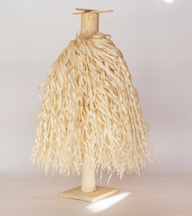 Traditional Georgian Christian Orthodox Christmas tree Chichilaki made from dried hazelnut or walnut branches that are shaved to form a small coniferous tree that resemble St. Basil’s or Santa's beard