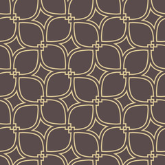 Seamless ornament. Modern geometric pattern with repeating elements. Brown and golden pattern