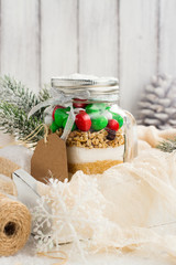 Fototapeta na wymiar Cookie mix as a Christmas gift