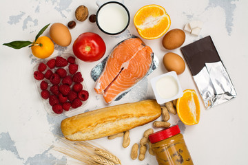 Allergy food concept