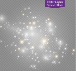 Glow light effect. Vector illustration. Christmas flash. dust